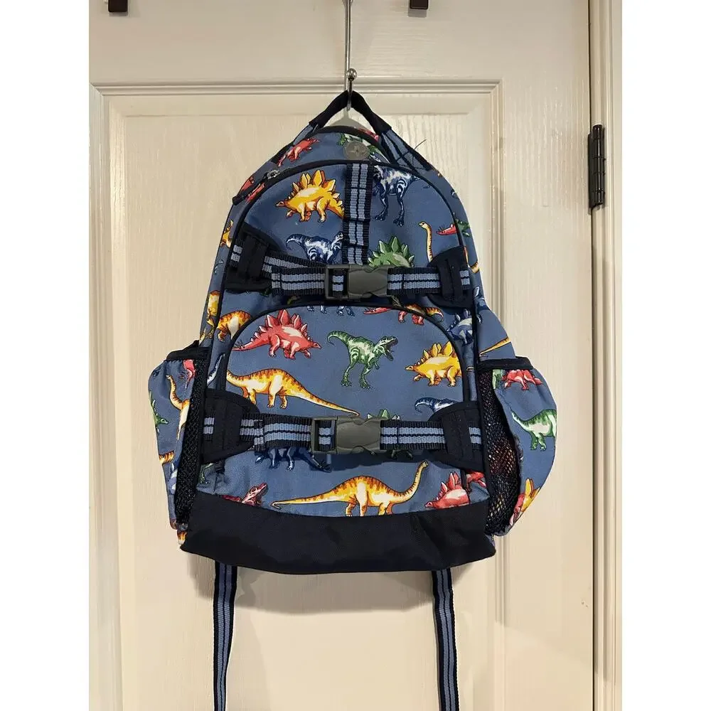 Pottery Barn kids book bag and matching lunchbox Dinosaurs rainbow multi color